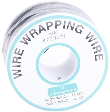 Taidda Cable de Envoltura de Alambre Negro de 30 AWG para Prueba Electrónica, Rollo de Alambre de Puente de Placa de Pruebas de Cobre Estañado de 250 M para Soldadura de PCB de Placa Base de
