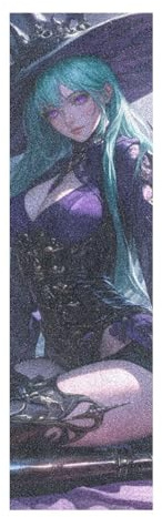 WDdZzyy Anime Girl Witch Skateboard-Griptape, reißfestes Griffband für Roller, Deck, 83 x 22,9 cm, Papel para patinetas