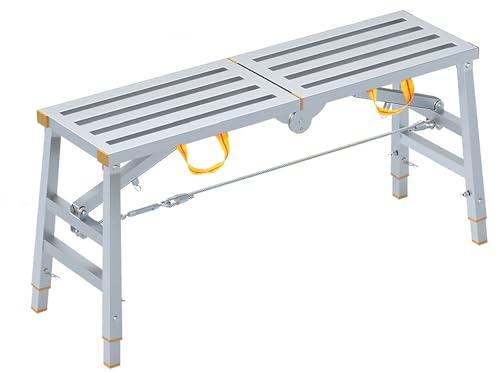 WXPGFEQ Scala a pioli Regolabile in Alluminio, Piattaforma di Lavoro Pieghevole e Portatile per Pittura, cartongesso, Decorazione Domestica, ponteggi. Design Leggero e Robusto per Un Facile utilizzo