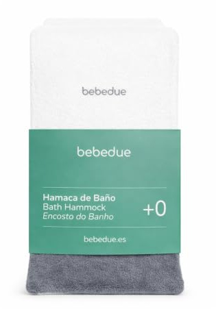 BEBEDUE | Hamaca de Baño para Bebé, Rizo Suave y Absorbente, Antideslizante, Lavable, con Funda de Recambio, desde +0 Meses