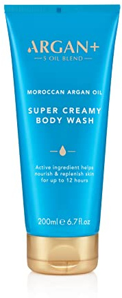 ARGAN, Gel douche super crémeux à l'huile de morroc 4 autres huiles nourrissantes Pour une peau radieuse renouvelée 200 ml