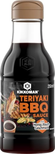 Kikkoman Teriyaki BBQ al Miele, Bottiglia 250 m | Salsa Marinata Agrodolce a Base di Soia, Condimento per Carne, Verdure e Grigliate