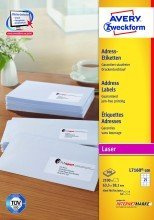 Avery Zweckform® L7160-100 Adress-Etiketten, 63,5 x 38,1 mm, Geeignet für Deutsche Post INTERNETMARKE, 100 Blatt/2.100 Etiketten, weiß