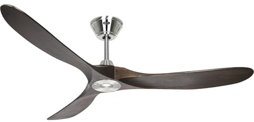 CasaFan Deckenventilator Eco Genuino 152 Ventilator, Chrom gebürstet | Rotorblatt-Ø 1520 mm, nuss / Chrom