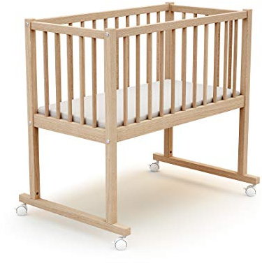 AT4 - Cuna bebé ESSENTIEL madera - Haya Cruda - 40 x 80 - 86 x 45 x 80 cm