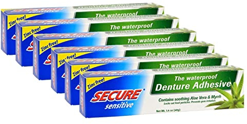 Secure Denture Bonding Adhesive, Zinc Free, 1.4 Ounce