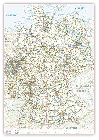 XXXL Deutschlandkarte (K704) 140 x 100cm, Lieferung gerollt!