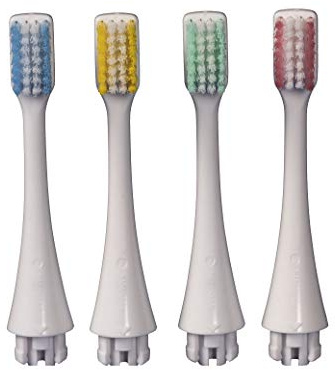4 spazzole di ricambio per Broxo OraBrush, Broxodents, (setole medio) fornite con il coperchio della scheda Arkebion® dedicato alla protezione dei dati RFID