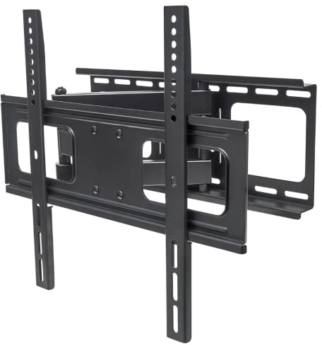 Manhattan 461252 - Soporte de Pared Universal para televisores Planos y Pantallas Curvas, inclinable y orientable, Adecuado para 32 a 55 hasta 50 kg, Color Negro