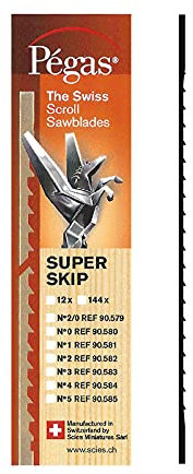 Pégas PS90589 SUPER SKIP 12 St. Laubsägeblatt Nr. 9 Super-Weitzahn 130 mm