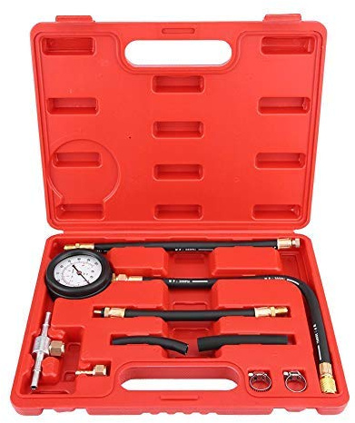Benzin-Kraftstoffpumpe Werkzeug, Benzin-Kraftstoff-Manometer-Tester, Einspritzpumpe-Diagnosewerkzeug mit blasgeformtem Gehäuse
