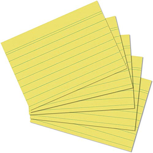 Herlitz Karteikarte eingeschweißt mit Aufreißfaden (Gelb | 4er Pack, A7 liniert)