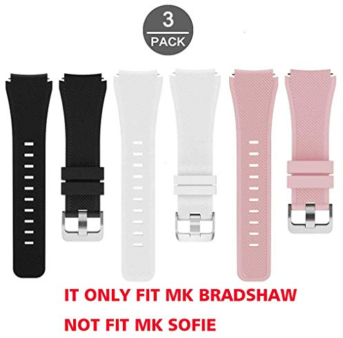 LvBu Armband Kompatibel Für Michael Kors Bradshaw, Sport Silikon Classic Ersatz Uhrenarmband Für Michael Kors Access Bradshaw Smartwatch (3 Pack-a)