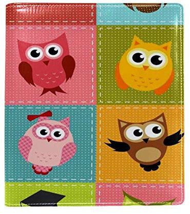 Dehnbarer Buchumschlag mit Eulen- und Vogelmotiv, passend für die meisten Hardcover-Lehrbücher bis zu 22,1 x 16 cm, klebstofffreier Stoff, Schulbuchschutz, waschbar und wiederverwendbar