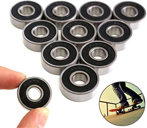 Kugellager, Double Shielded Rillenkugellager, 10 Stück 608-2RS Kugellager beidseitig mit schwarzem Gummi abgedichtet Rillenkugellager für Skateboard, Roller, Inline Skates