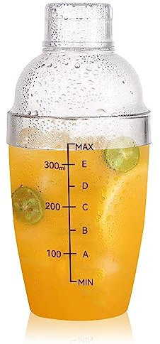 Shaker De Cocktail En Plastique, 350 Ml Transparent Mélangeur À Cocktail, Bouteille De Shaker Mélangeur De Thé Au Lait Au Café Glacé Avec Filtre Et Balance Pour Les Fêtes À Domicile Bar