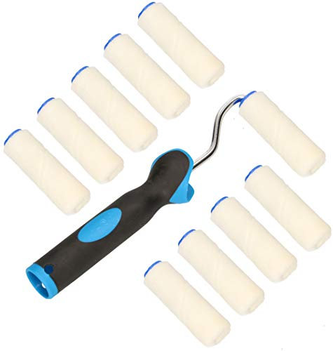 KOTARBAU 10er Set Velours-Farbroller 70 mm mit Gummigriff Farbwalze Pinsel Walzenbürste Rollerwalze Rollerpinsel für Anstricharbeiten und Renovierung (70 mm)