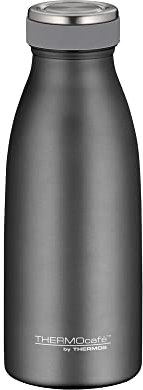 THERMOcafé by THERMOS TC BOTTLE stone grey mat 0,35l, Isolierflasche aus Edelstahl, kohlensäurefest, 12h heiß 24h kalt, Auslaufsicher, für Schule, Unterwegs & Büro