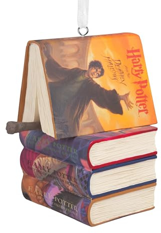 Hallmark Harry Potter Stacked Books with Wand Christmas Ornament,Resin, 2.23 x 2.75 x 2.28 inches, (0002HCM9130)