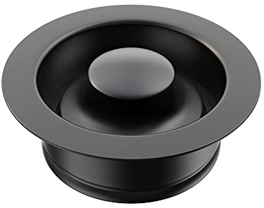 Sink Flange for Garbage Disposal Stopper Universal Stainless Steel Flange Plug Fit 3-1/2 Inch Standard Sink Drain Openings Garbage Disposal Flange Stopper Kit Replacement Accessories (Matte Black)
