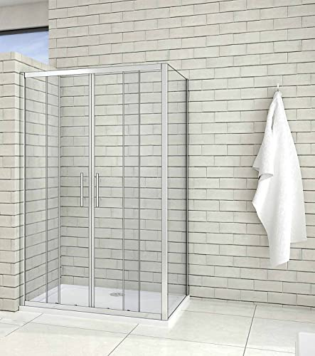 Acezanble Duschkabine Eckeinstieg 120x80cm Duschabtrennung Schiebetür Sicherheitsglas Dusche H190cm