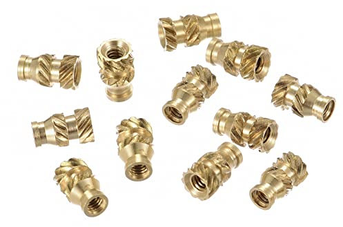 sourcing map 60Stk. Rändelmutter Messing Einpressmutter M2 x 6mm L x 3,5mm Außendmr. Innengewinde