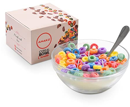 Anakz Vanilla Scented Cereal Candle Bowl - 3 Wicks, Cute Gifts, Aesthetic, Novelty Design