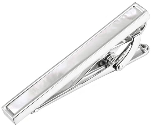 Jonwo 4.5cm Perlmutt Krawattenklammern für Herren In Geschenkbox Tie Clip | Herren Krawattenklammer für normale Krawatten Business Jubiläum Hochzeit Party Büro formelle alltägliche Anlässe Festkleid