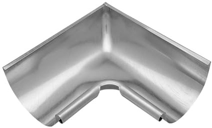 ZAMBELLI Angolo di grondaia 90 gradi (angolo interno) zincato 150cm argento Angolo di grondaia con bordo interno per grondaia semicircolare, senza saldatura