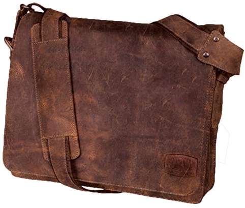 fixbag FB1147137 Umhängetasche Candy mit Klickfix Adapterplatte Fahrrad | Ledertasche mit Klickfix Lenker Adapter für Fahrrad, Schultertasche aus Echt Leder, Tasche ca. 34 x 30 x 12 cm, Braun