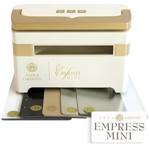 Anna Griffin Empress Mini Electronic Die Cutting and Embossing Machine - Perfect for Crafting, Scrapbooking & Card Making - Full Starter Kit - Cutting Plates, Die Set & 3D Embossing Folder, 7.5x4x4.5
