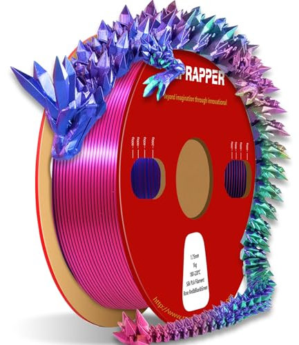 RepRapper Silk PLA Filament ，Mehrfarbige Filament PLA Dreifarbiges Filament 1.75 pla mehrfarbig ，1 kg (2,2 lbs)，Silk Hochglänzende Oberfläche，3D Drucker Filament ，Grün/Blau/Rot