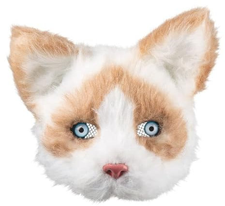 PAINT IT EASY NEU Plüsch-Halbmaske Katze, braun-weiß