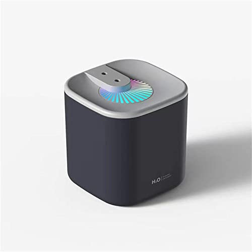 REJOON Humidificador 3L Gran Capacidad Difusor de Aroma eléctrico Humidificador de Aire Ultrasónico Fresco Boquilla Doble Fabricante de Niebla LED Aceite Esencial Difusor Hogar Negro (Color : Black)