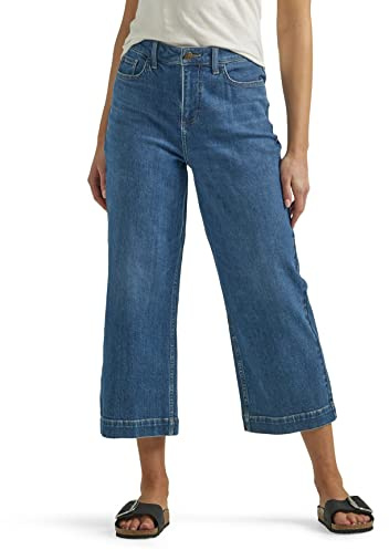 Lee Jeans Capri da Donna leggendario a Vita Alta con Gamba Larga, Velo Ombra, 36