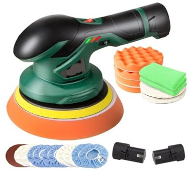 Pulidora de búfer de coche Pulidor de automóviles sin cable 12V inalámbrico Dar Máquina de pulido de automóviles Sin escobillas Acción DUAL COMADURA FREE 2 UNIDS Batería de litio para el pulido y ence