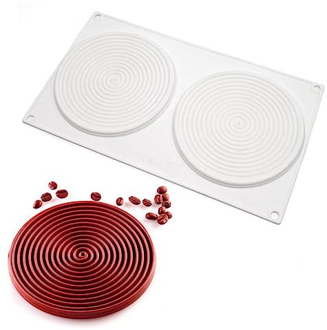 Round Spiral Shaped Cake Silicone Baking Mold DIY Spiral Silicone Candy Mould (Round Spiral B_11.88 X6.84X 0.36 inch)