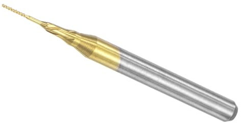 CoCud Fraise à Bout en Forme de Maïs, Diamètre de Coupe de 0,5 mm, Queue de 3,175 mm (1/8 Pouce), Revêtement en Titane, Carbure de Tungstène Solide pour Fraiseuse CNC