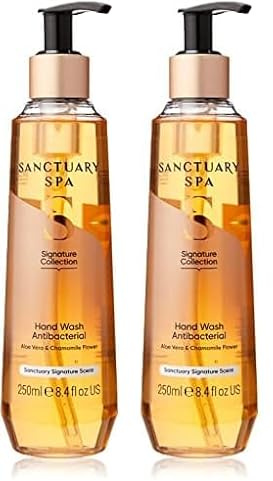 Sanctuary Spa Antibacterial Hand Wash, No Mineral Oil, Cruelty Free & Vegan Liquid Hand Soap, 250ml (Pack of 2)