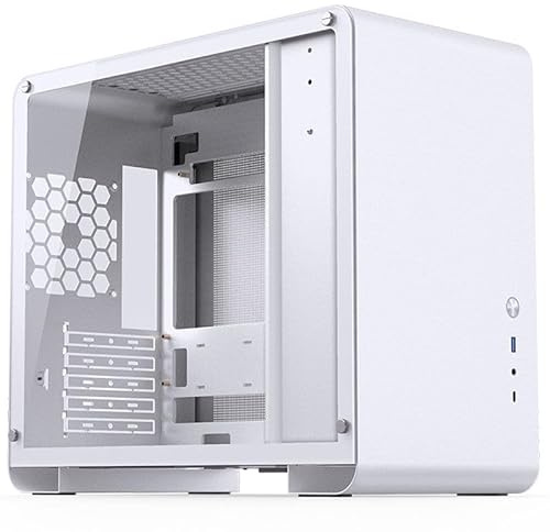 Jonsbo U4 Mini Case PC Bianco – Case Micro-ATX con vetro temperato, spazio per GPU fino a 420 mm, alimentatori ATX fino a 200 mm, design elegante per build gaming compatte