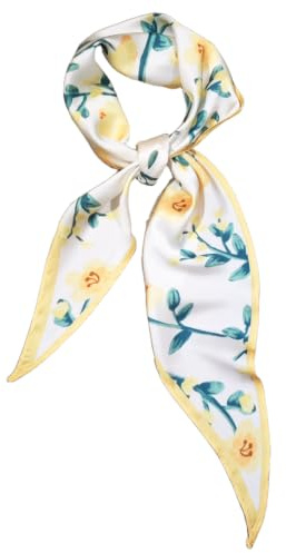 GIMIRO Satin Schal 120cm x 36cm Rhombus Bunte Schals Floral Band Mode Zubehör für Hüte, Blazer, Blusen, Kleider, Röcke, Taillenbänder, Krawatten