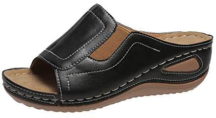 LOIJMK Bequeme Sandalen Damen, Funky Sommerschuhe Damen Keilabsatz, Fischmund Sandalen & Slides für Damen Elegante Römersandalen Strandsandalen Women Slippers Keilsandaletten Frauen Sommerschuhe