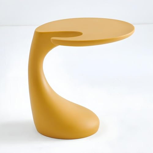 Eiauiuo Beistelltisch Sofatisch Klein Couchtisch Tabletttisch PE-Kunststoffmaterial Weiß C-Form Beistelltisch mit Wasserzufluss（Es muss Wasser oder Sand hinzugefügt werden）Nachttisch ( Color : Ingwerg