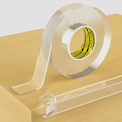 MILEQEE Selbstklebender Baby-Kantenschutz, 20mm x 3m, 2mm dick | Weicher Eckenschutz, Transparenter Kantenschutz mit starker Klebekraft, Rückstandslos für Möbel, Wände, Tisch- & Bettkanten