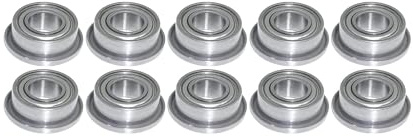 Flanschlager 3x6x2,5 mm - MF63 ZZ metallgedichtet 10 Stück - rcbay | Chromstahl Miniatur Kugellager mit Flansch für 3mm Welle