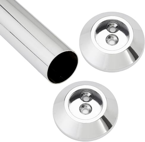 SOTECH Schrankstangenset 800 mm Garderobenstange Chrom | bestehend aus Kleiderstange inkl. 1 Paar konischen Schrankstangenlager