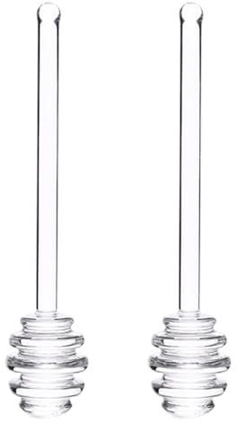 2 pezzi di miele bacchetta di vetro miele sciroppo sciroppo cucchiaio cucchiaio a nido d'ape cucchiaio cucchiaio miele agitatore bastone bomboniere matrimonio