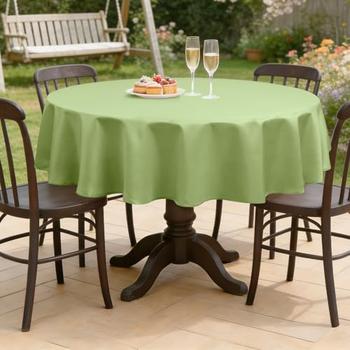 Romanstile Tischdecke rund 140 cm grün Oster und Frühing abwaschbar und wasserabweisend Tischtuch Tischwäsche Table Cloth für Party,Balkon,Esszimmer,Garten,Outdoor,Draußen