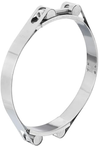 sourcing map T-Bolt Hose Clamp, 304 Stainless Steel Intake Soft Hose, Clamp Range 150-160mm for 6.3 Hose ID, T-Clamps for Automotive, Intercooler, Radiator, Silver