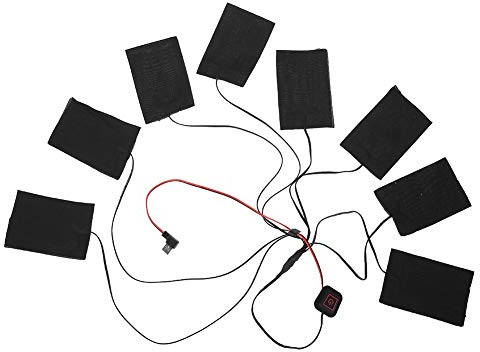 Elektrisches Heizkissen, Heizkissen für Kleidung, Wasserdicht, Wiederaufladbar über USB, 8-in-1-Heizkissen für Winterwärme, Einstellbare Temperatur, Tragbar, Weich und Waschbar,